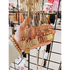 Golden Dream Monogram Necklace P Gold Stainless Steel